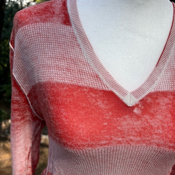 KOKUN V Neck Striped Sweater - Picture 11 of 13